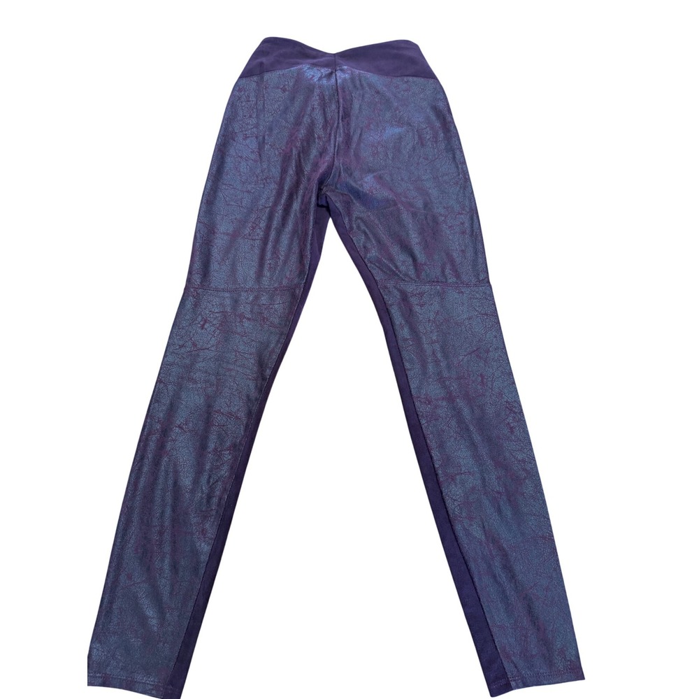 Lyssé Plum Faux Leather Leggings Small Vegan Leather Moto Leggings Goth Y2K Rock - Picture 2 of 6